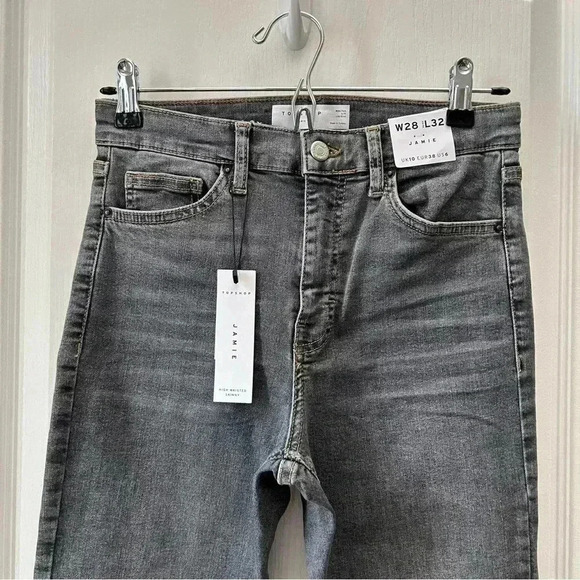Topshop Jamie Skinny Jeans High Rise Ankle Cropped Dark  Grey Size 26 NWT - Picture 7 of 16